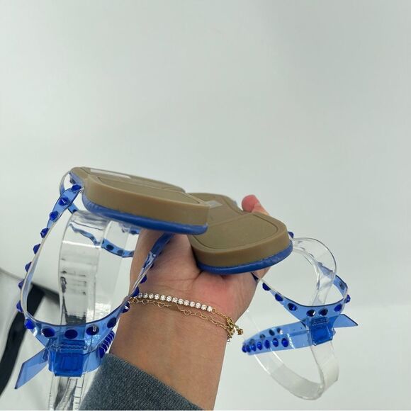 Marc Fisher Fonoo Women’s Blue Rhinestone Embellished Strappy Sandals Size 8 - Picture 15 of 17